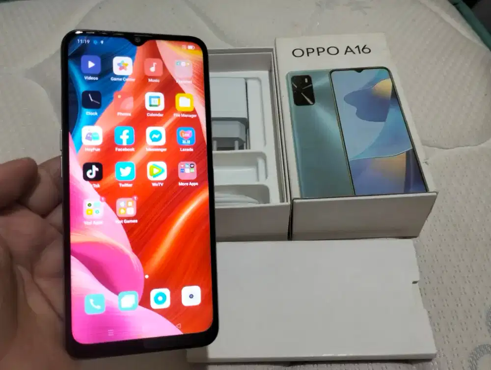 OPPO A16 RAM 6GB / 128GB 4G 6.52in Fingerprint 5000Mah Lengkap Murah