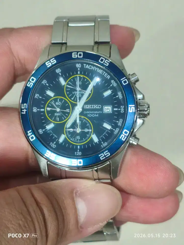 Jam Tangan Pria Seiko Quartz SNDA73P1 Chronograph Blue dial