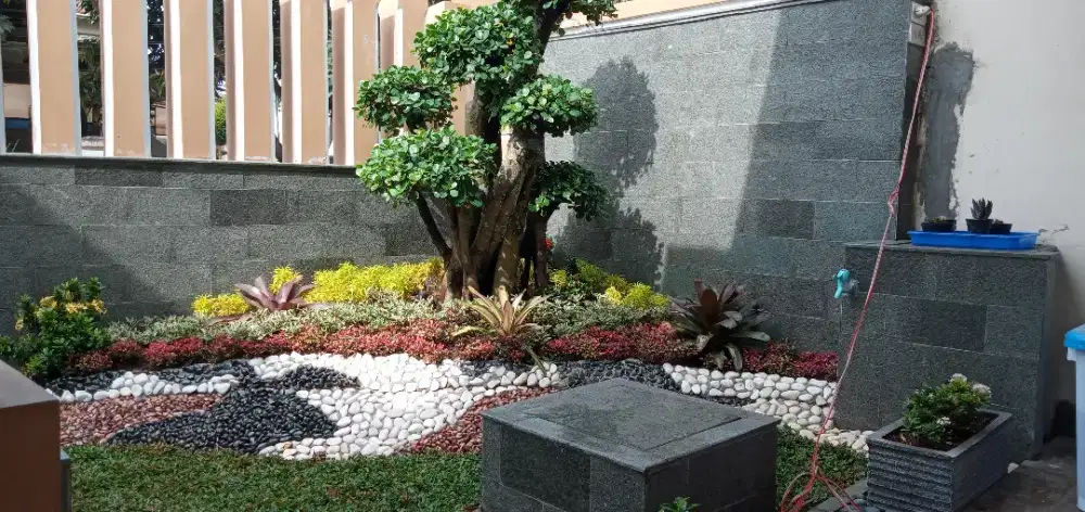 jasa pembuatan taman.kolam renang. kolam koi.batu sikat dll