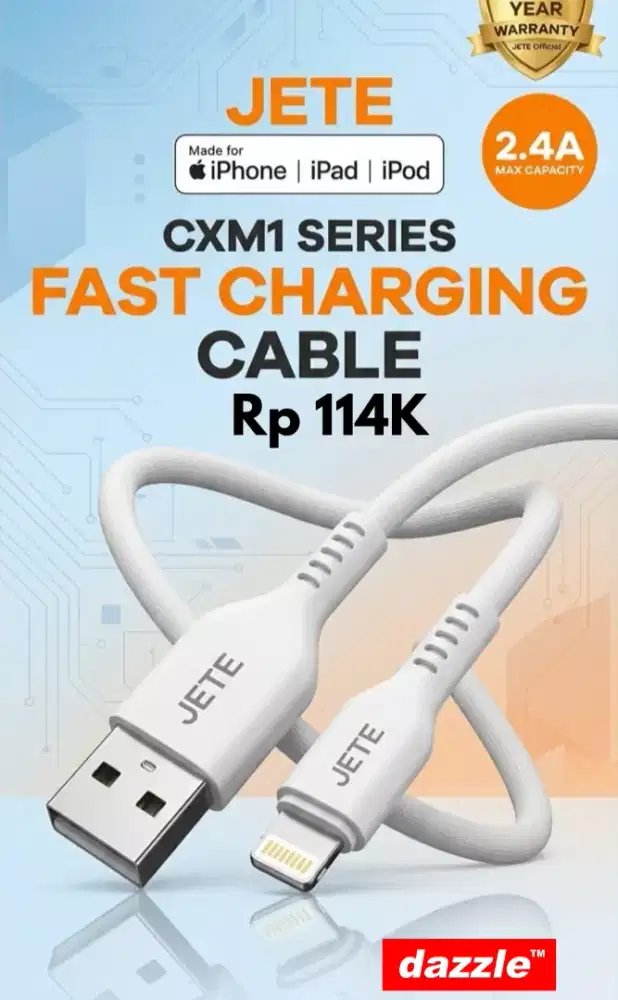 KD jete cxmi USB to lightning 20 Watt mfi