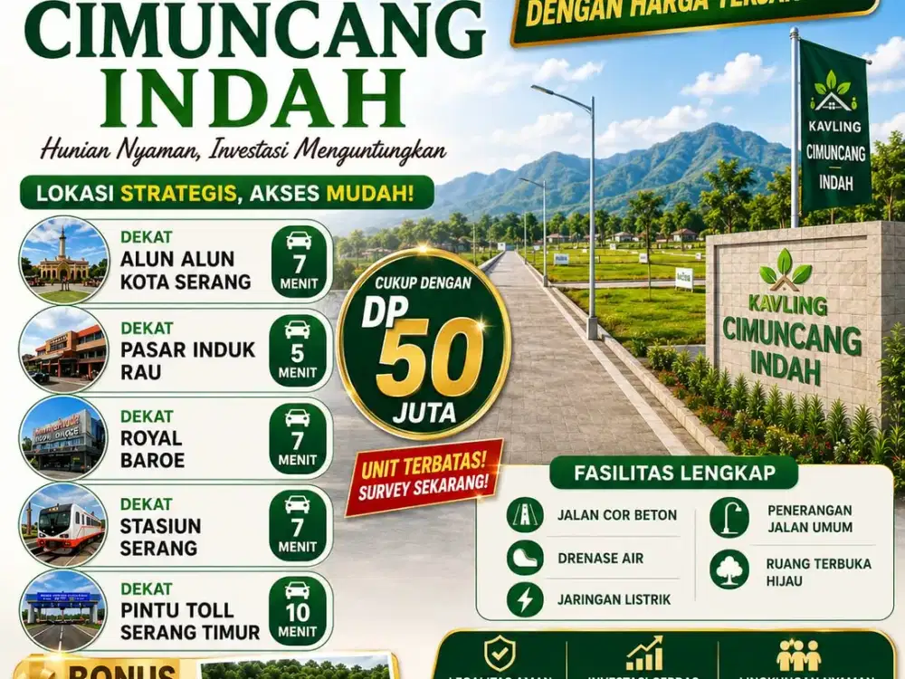 PROMO TANAH KAVLING DI PUSAT KOTA SERANG