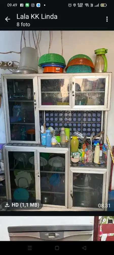 Lemari piring/sayur bahan aluminium 3 pintu