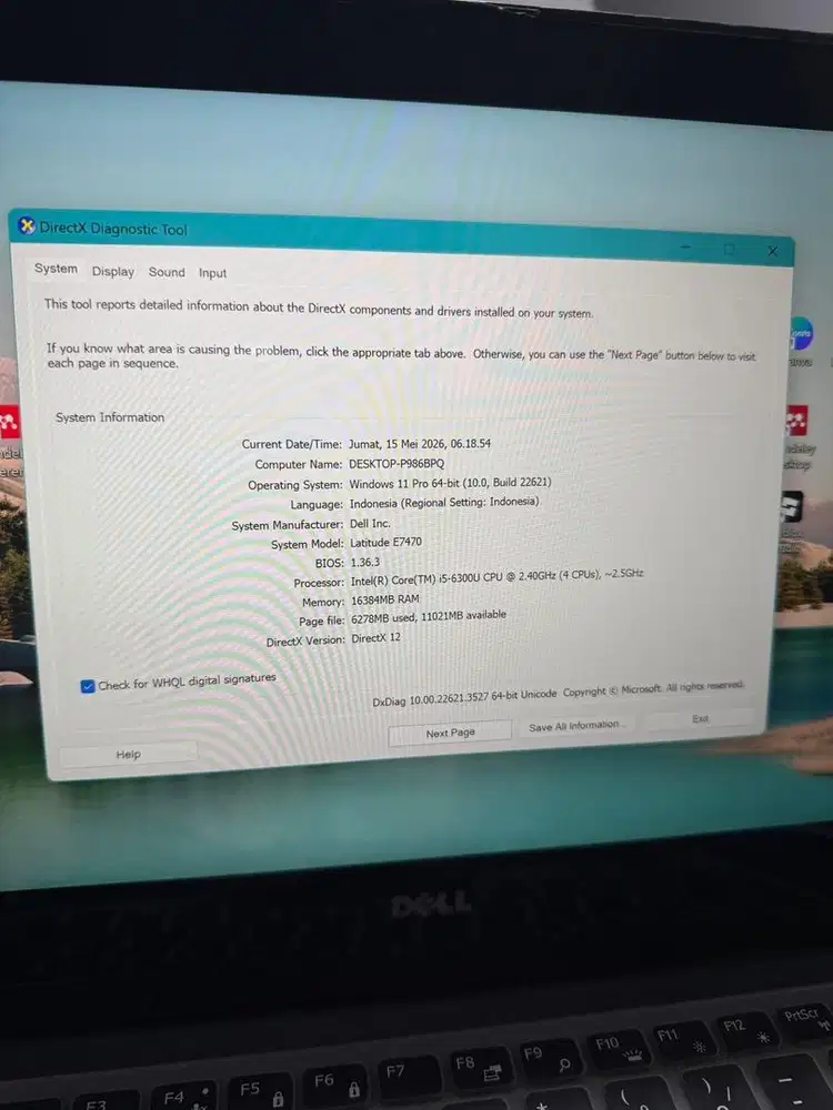 Laptop dell latitude e7470 touchscreen ram 16 6b