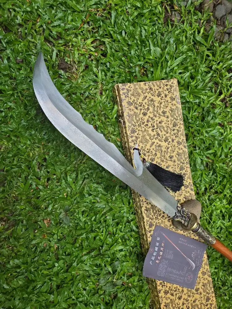 Tombak golok Lu long xim Yue bahan baja damascus folded edisi premium