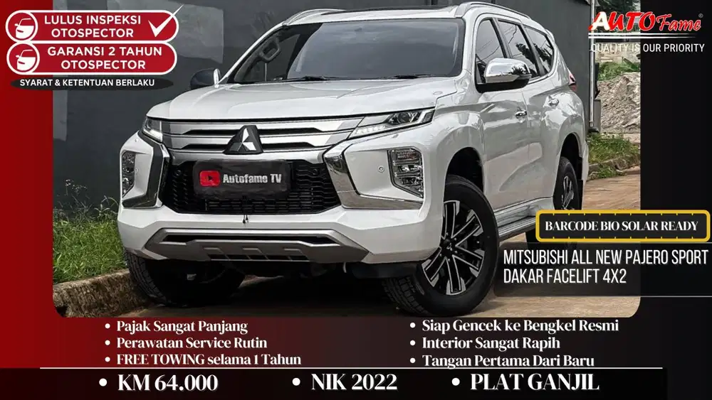 Mitsubishi All New Pajero Sport Dakar Facelift 4x2 AT NIK 2022 White O