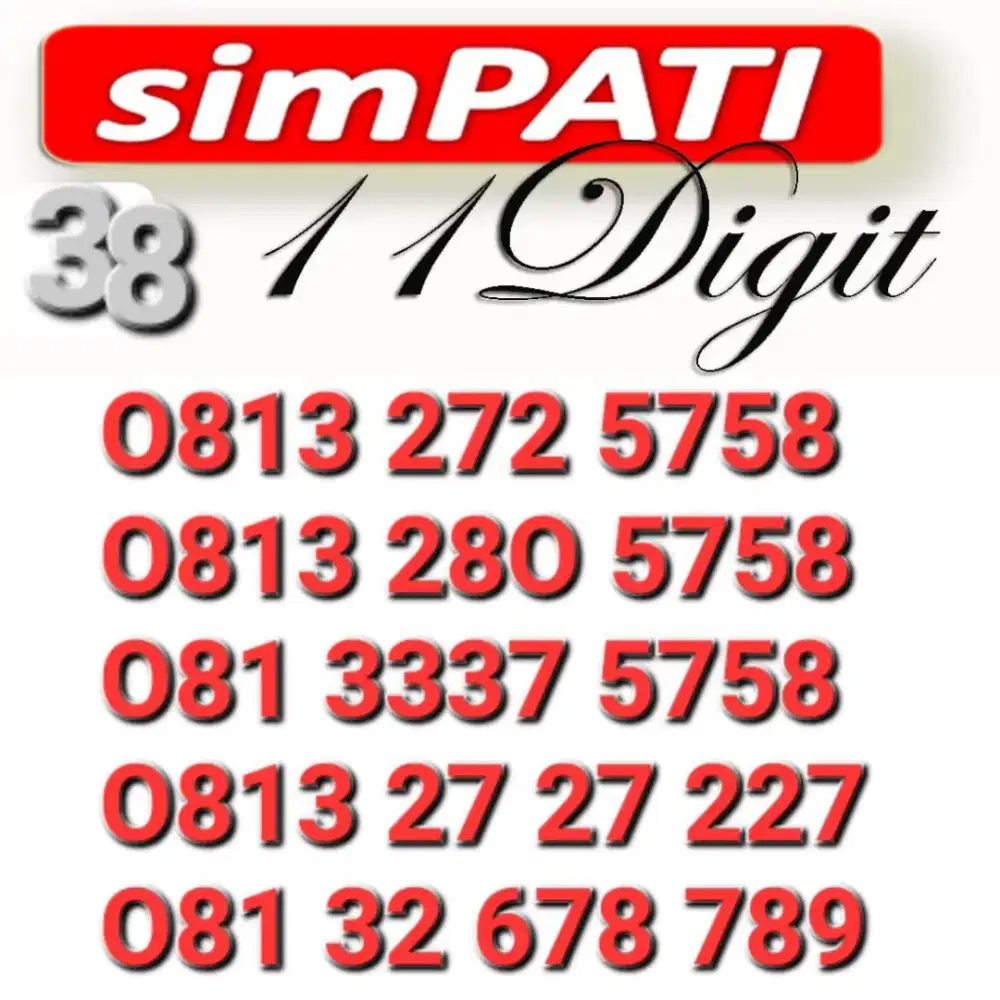 NOMOR SIMPATI 11DIGIT 5758