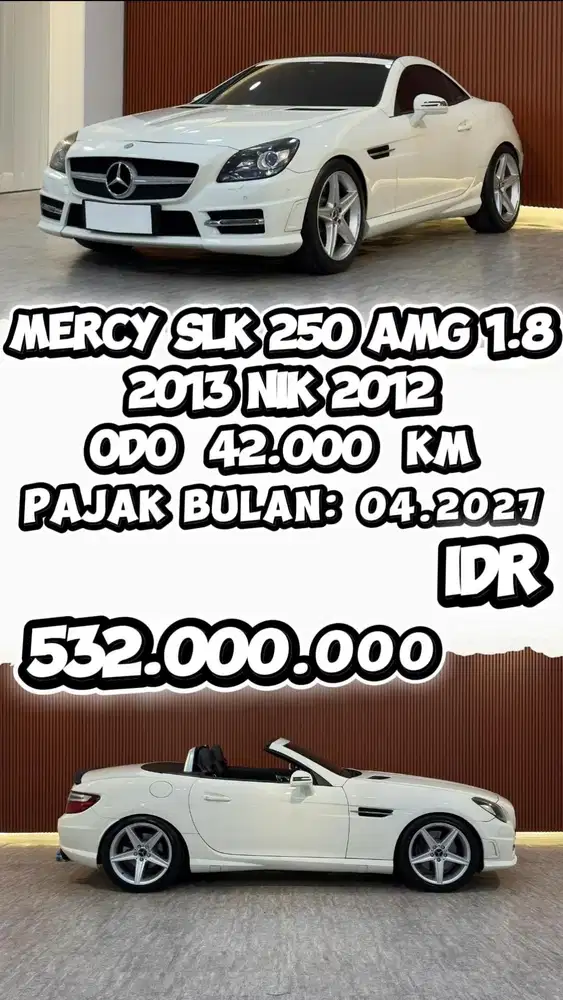 [ ODO 42.000 KM ] MERCEDES-BENZ SLK 250 AMG 1.8 AT 2012 SIAP PAKAI