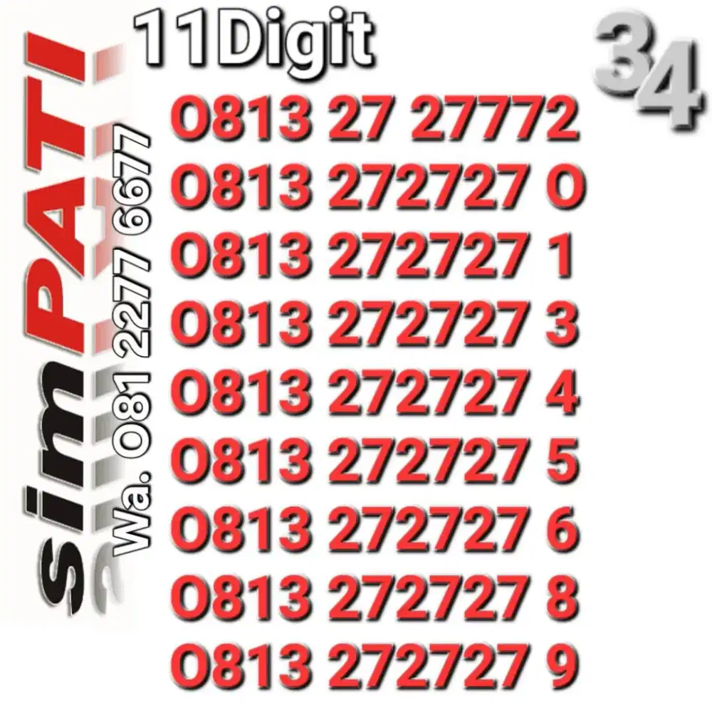 NOMOR SIMPATI 11DIGIT 2727x