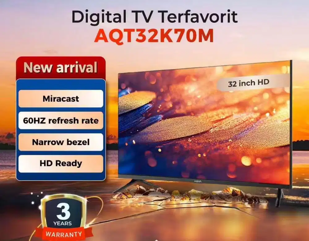 AQUA Elektronik Digital TV 32 Inch HD Miracast AQT32K70M
