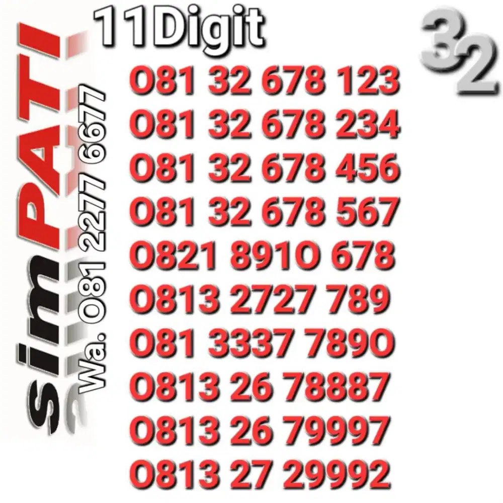 NOMOR SIMPATI 11DIGIT 29992