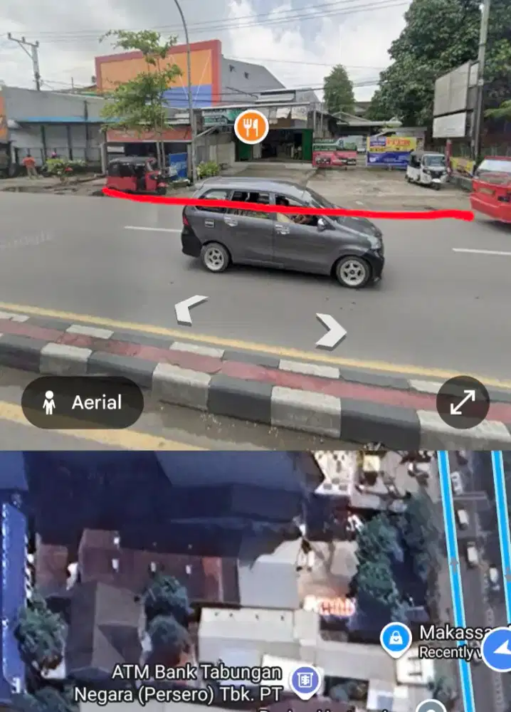 JUAL Tanah dan Bangunan jalan utama pusat komersil Kota Makassar