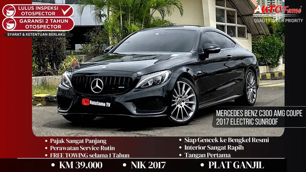 Mercedes Benz C300 AMG Coupe 2017 Electric Sunroof Full Option Black