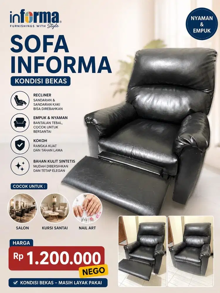 Sofa informa, sofa santai , nail art . Salon