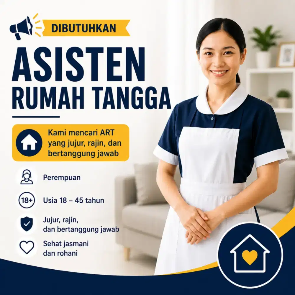 Dibutuhkan ART 3 Bulan Kerja