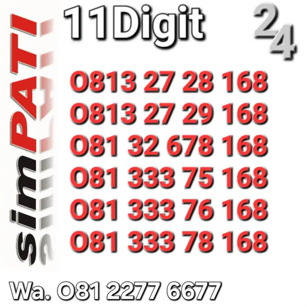 NOMOR SIMPATI 11DIGIT 789 _ 168