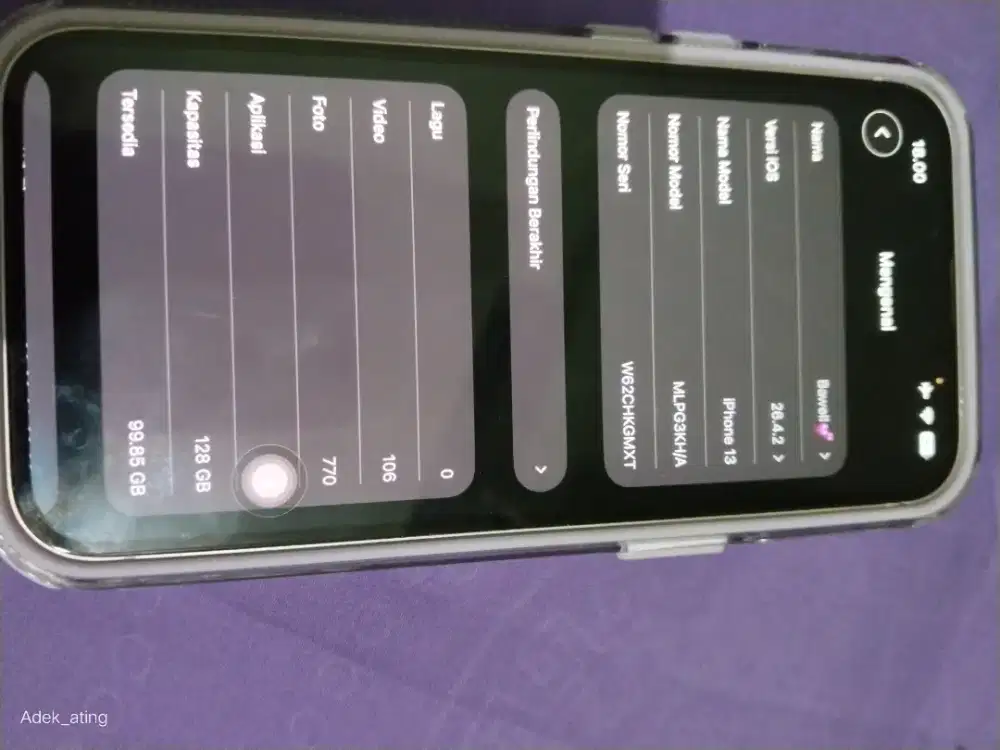 Jual santai ip 13 128 inter