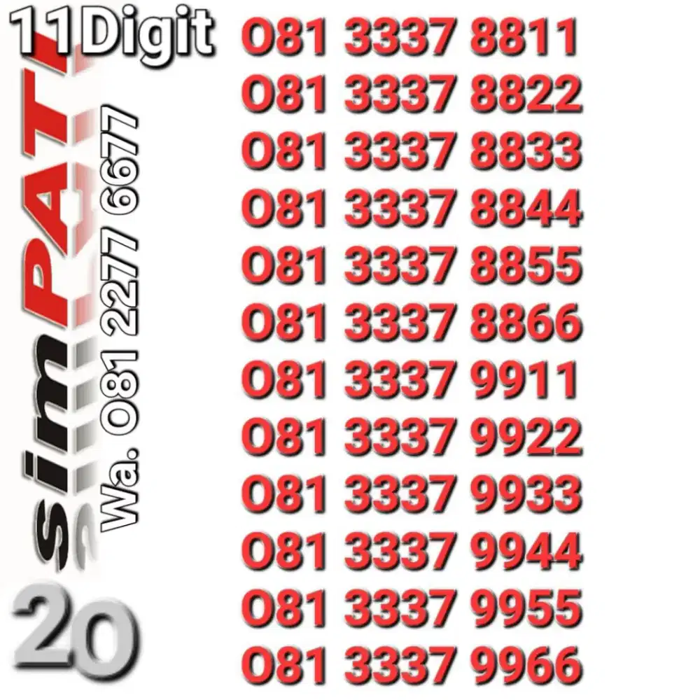 SIMPATI 11DIGIT AABB - SIMPATI 11DIGIT RATUSAN