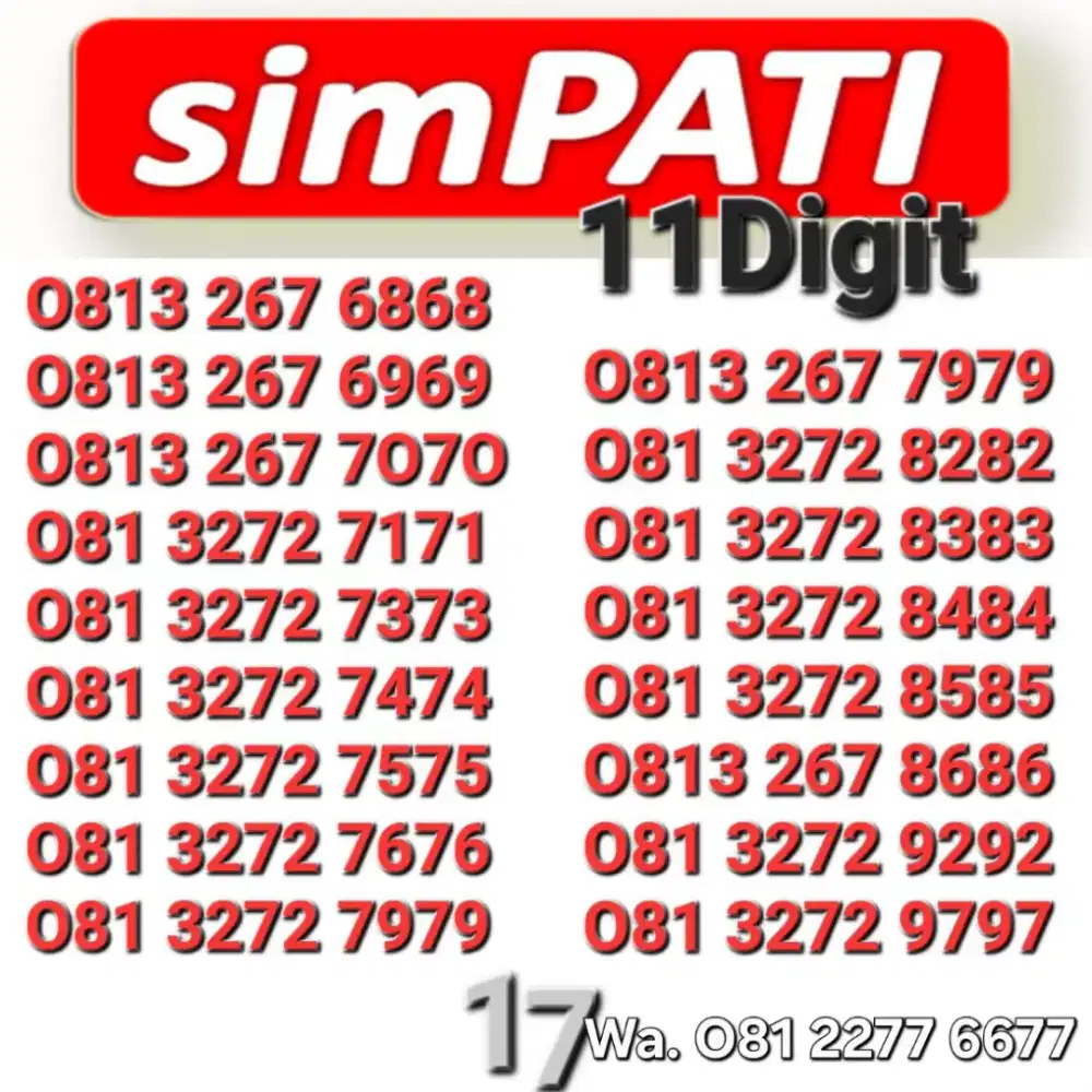 SIMPATI 11DIGIT SERIAN ABAB & ANGKA NAIK