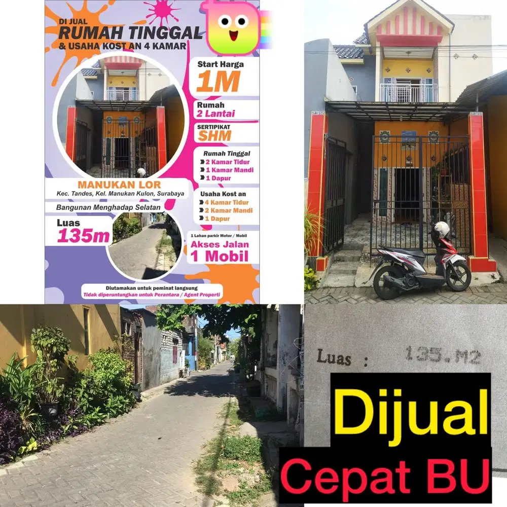 Dijual Cepat Kost aktif dan Rumah Tinggal
