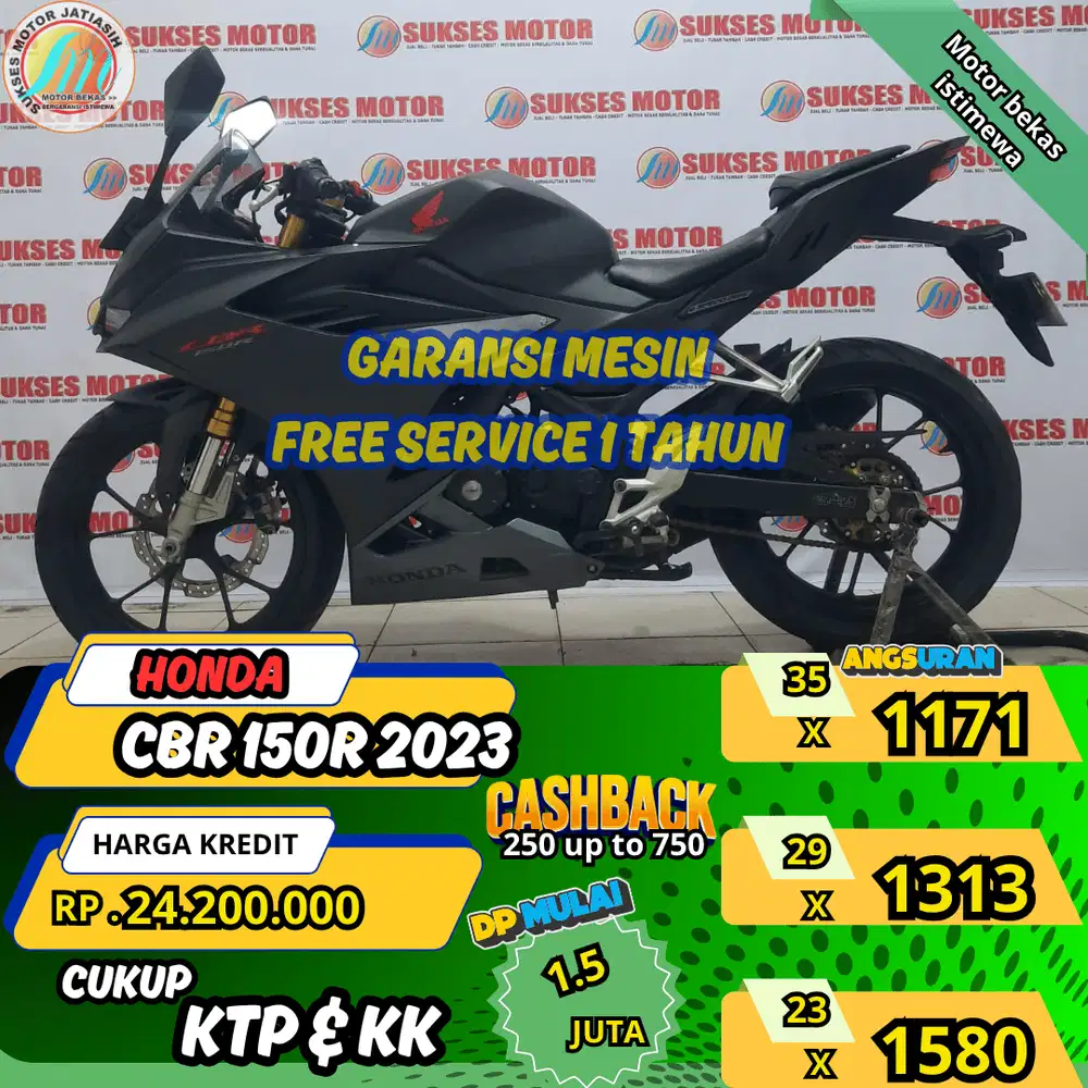 HONDA CBR 150R 2023 DP &ANGSURAN TERMURAH SYRT KTP&KK(SUKSESMOTOR)