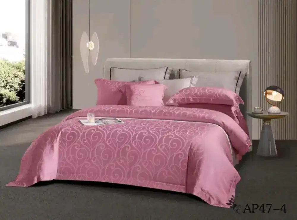 Sprei kingkoil tencel warna pink candy
