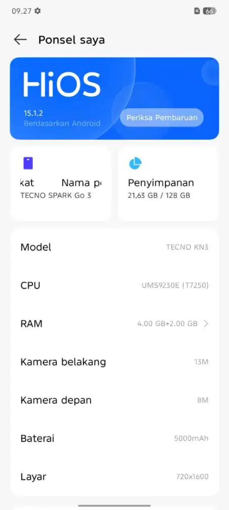 tecno spark go 3 4/128