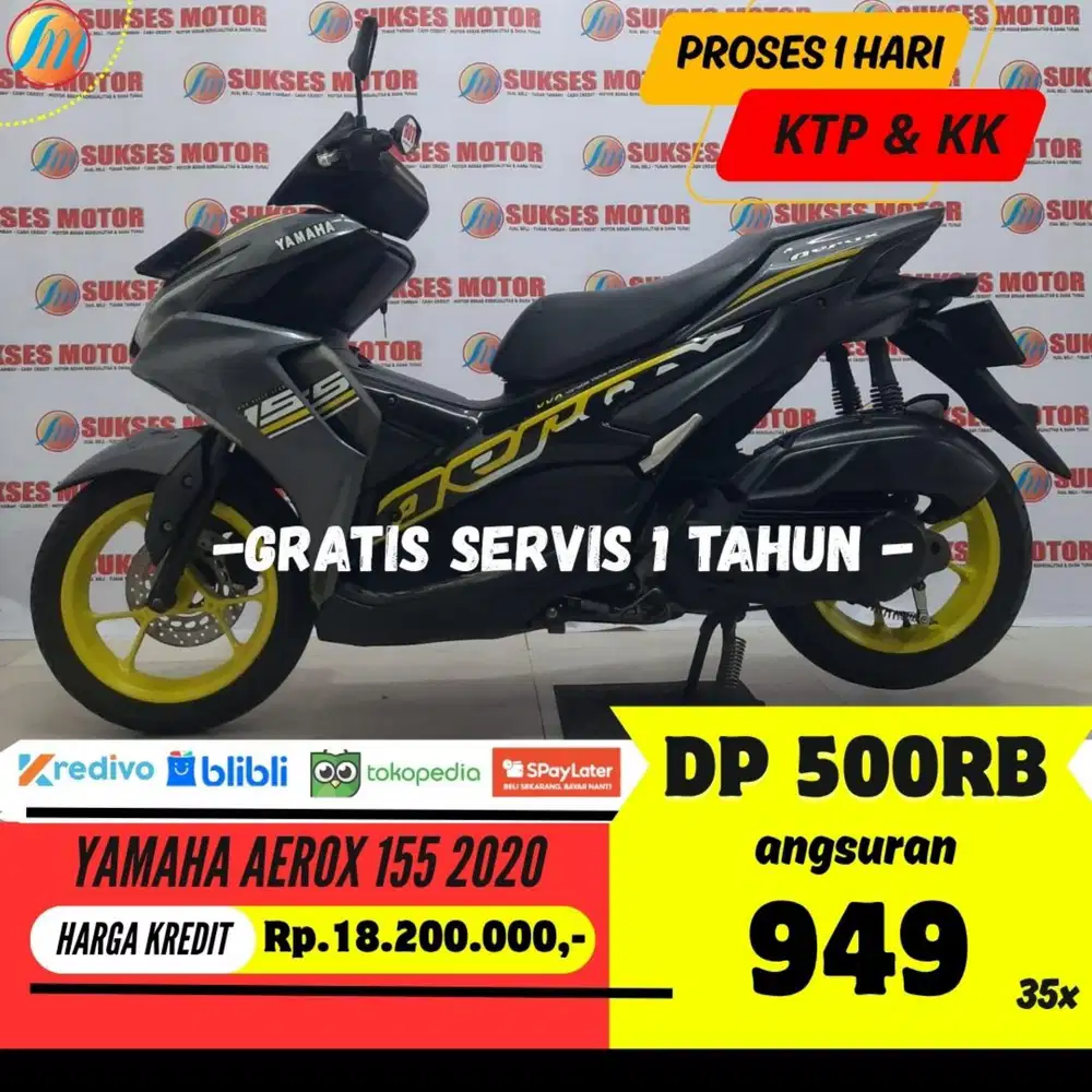 DP 500RIBU YAMAHA AEROX 155 2020 ANGSURAN SANGAT RINGAN BERGARANSI