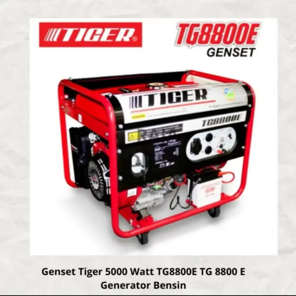Jual GENSET TIGER 5000 Watt TG8800E Generator Bensin