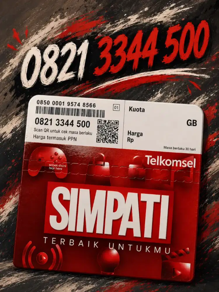 Nomor cantik Telkomsel 11 digit seri naik ratusan/3344500 4G/5G