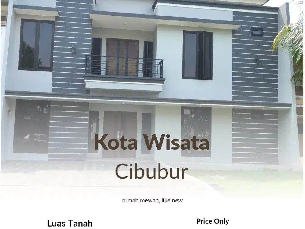 rumah kota wisata Cibubur mewah depan taman