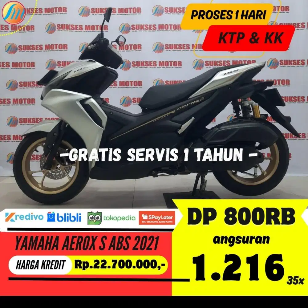 DP CUKUP 800RIBU YAMAHA AEROX S ABS 2021 ANGSURAN SANGAT TERJANGKAU
