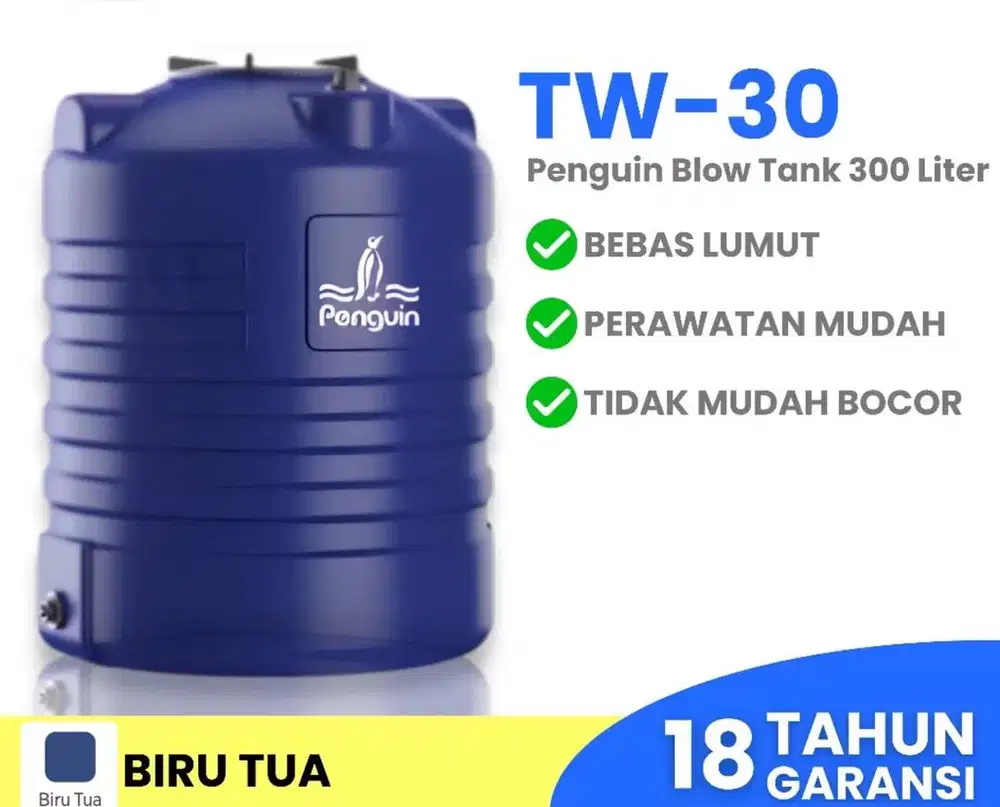 Penguin Tangki Tandon Toren Air Blow Tank TW-30 300 Liter Biru Tua