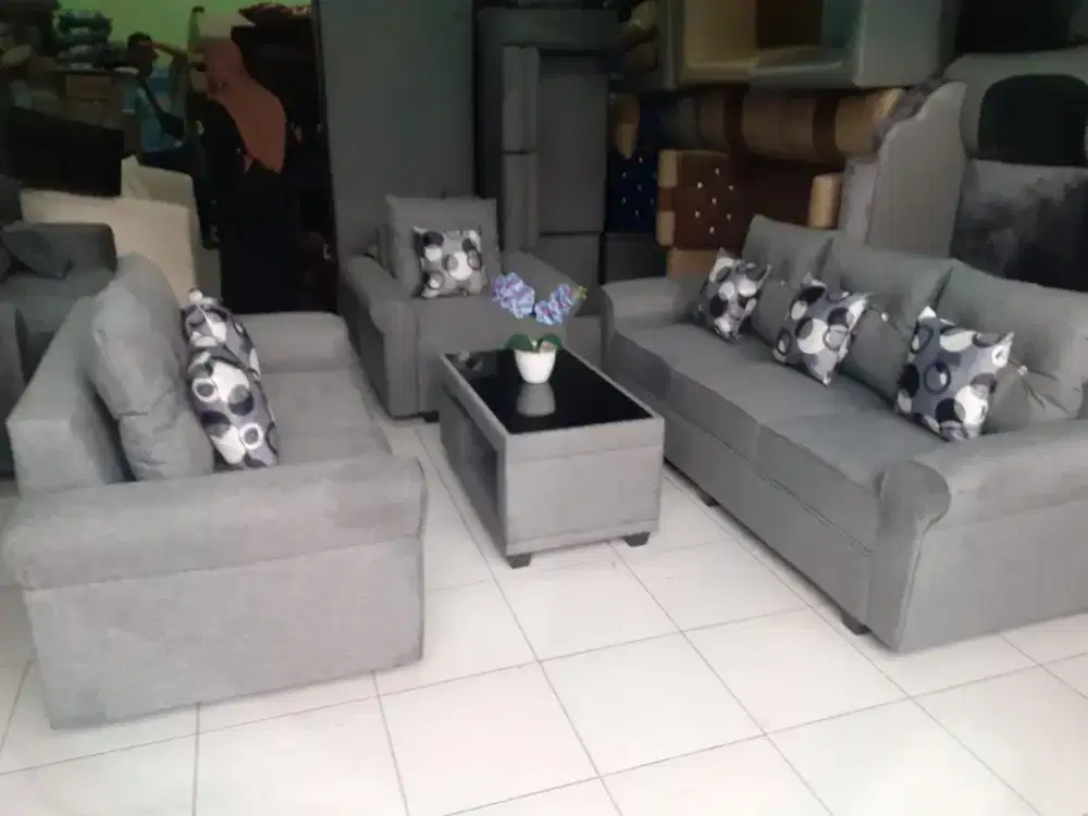 Sofa kotak 321 abu