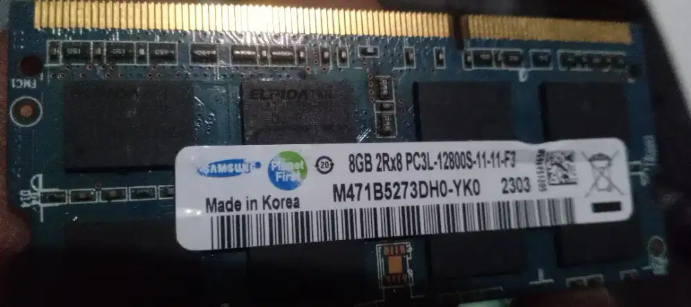 RAM LAPTOP SAMSUNG DDR3 8GB PC3L - 12800S / 1600MHZ