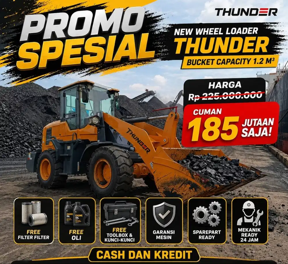 Thunder Wheel Loader China Tangguh dan Handal Garansi Part Ready Stock