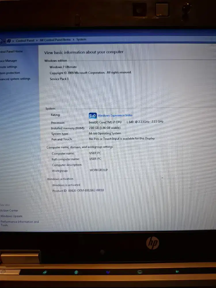 Laptop HP Elitebook2540p
