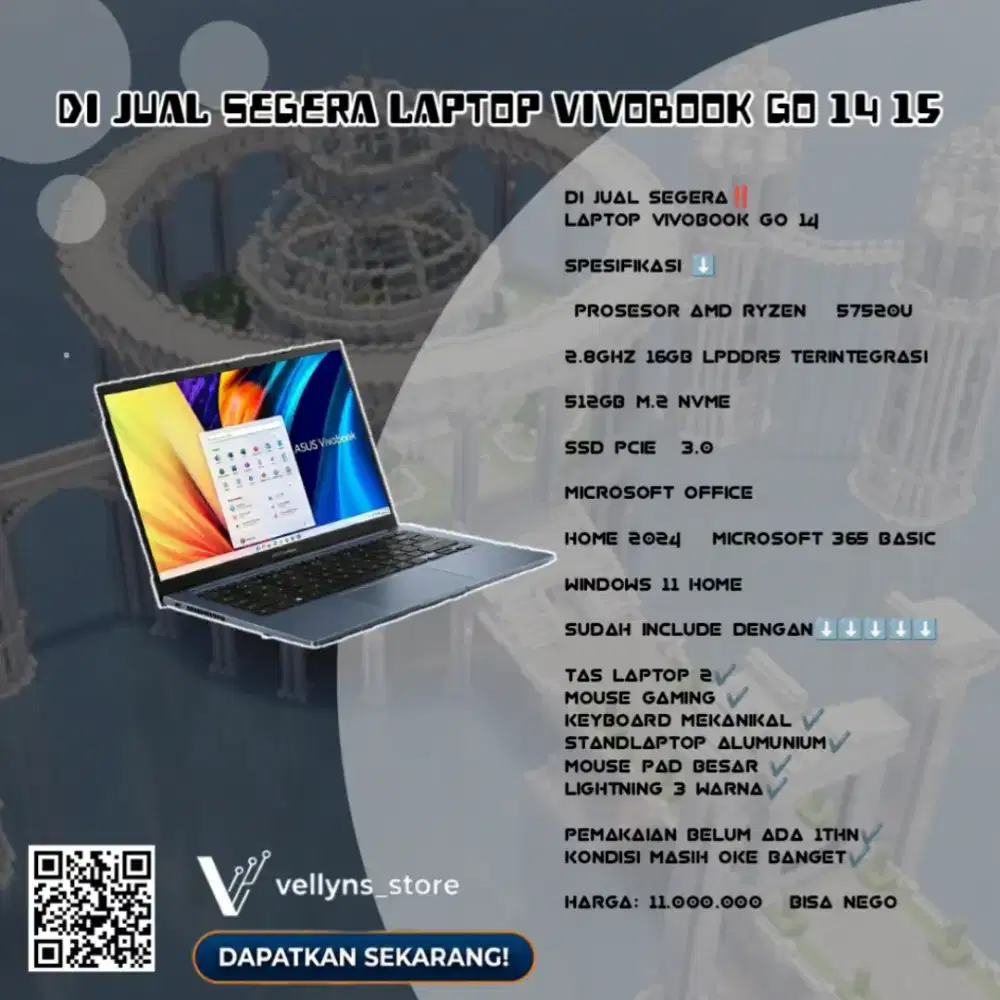 DIJUAL ASUS VIVOBOOK GO 14/15 ,R5 GEN 7 SERIES — MULUS & KENCANG