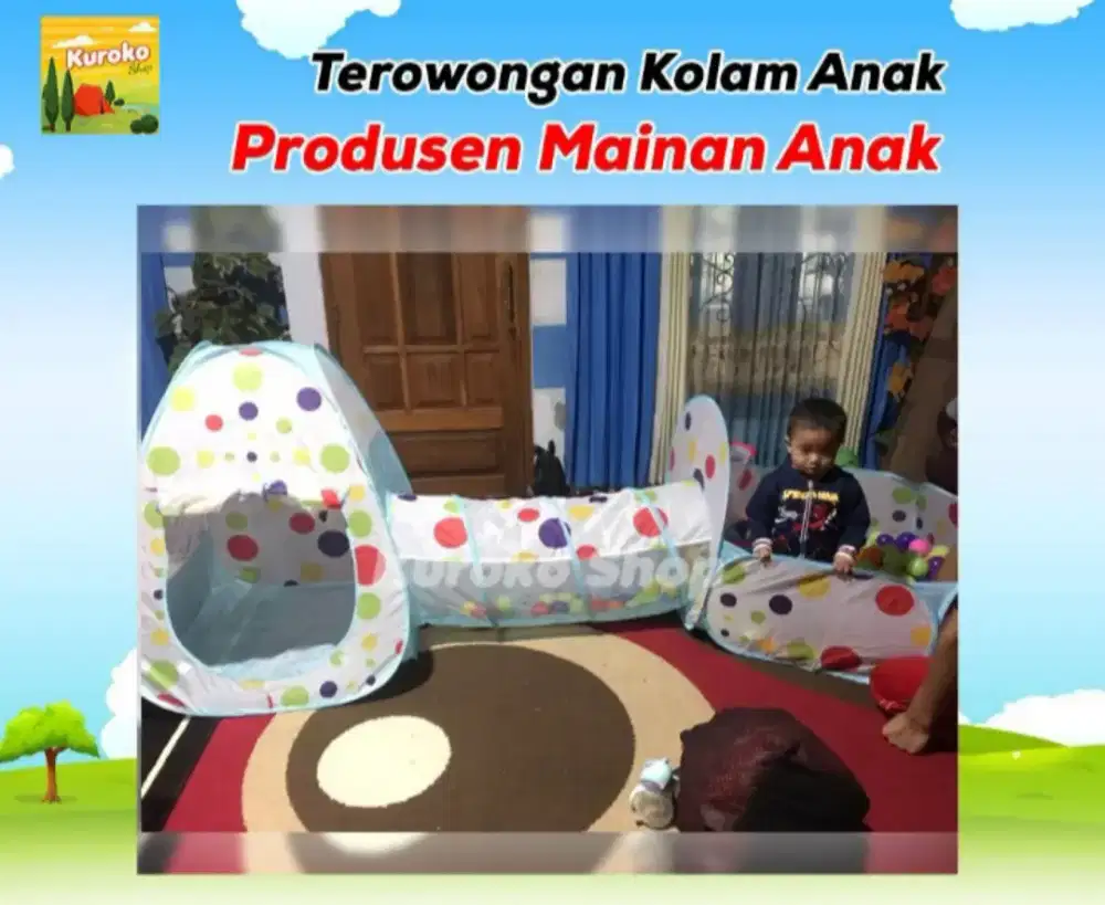 Kolam mandi bola terowongan+bak mandy bayi