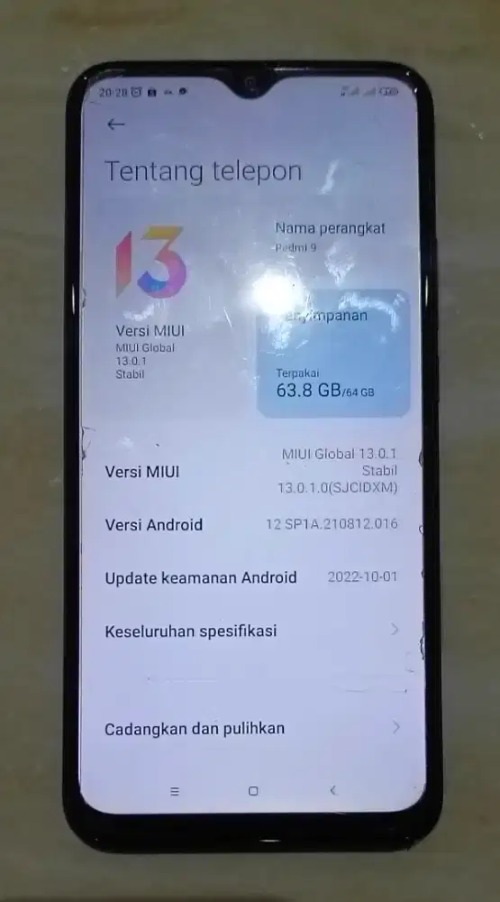 Redmi 9 Ram 4/64 memori internal