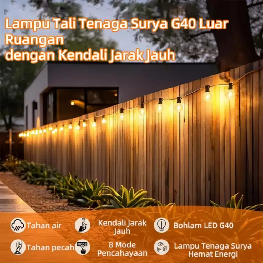 Kabel fitting outdoor 10M + Lampu filamen
