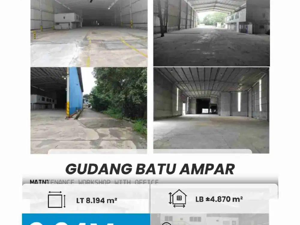 DISEWAKAN GUDANG/WORKSHOP LOKASI STRATEGIS BATU AMPAR, BATAM