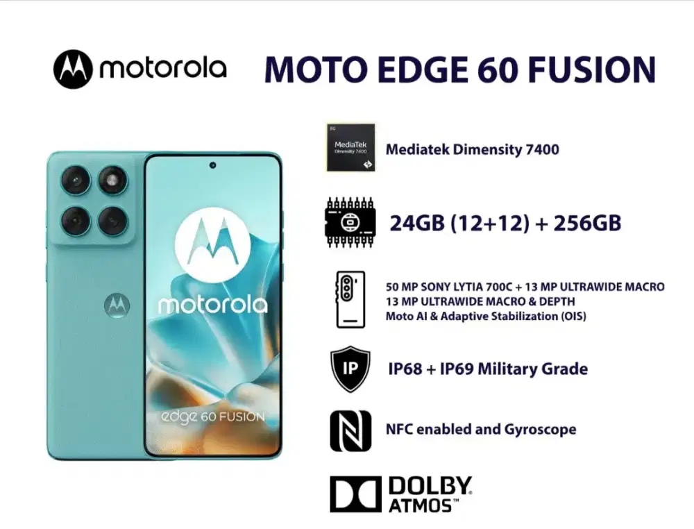 Motorola edge 60 fusion 5g, pembayaran bisa cash, cicilan, CC