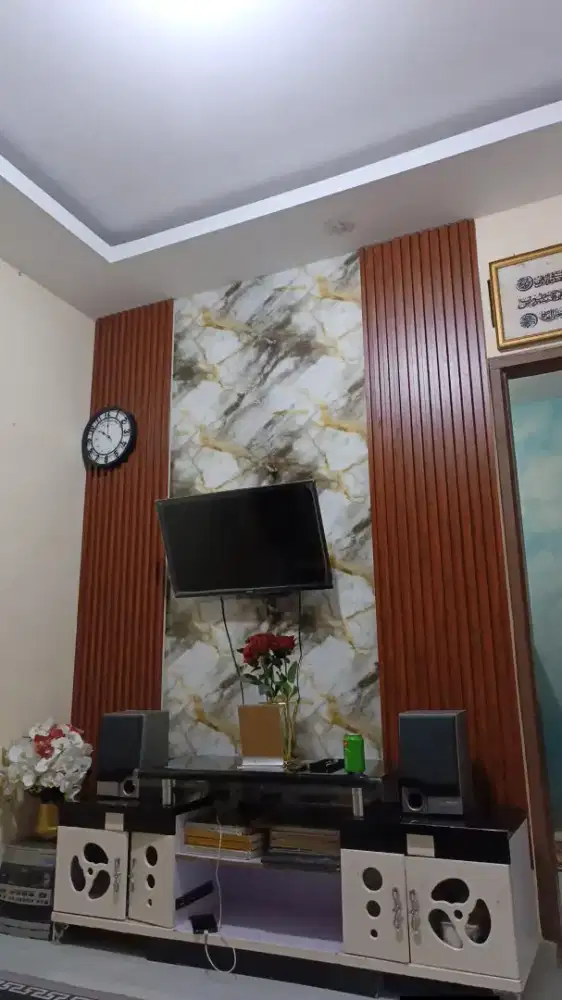 Interior Modern Mewah Cantik Wpc Panel Kombinasi UV Board Marble