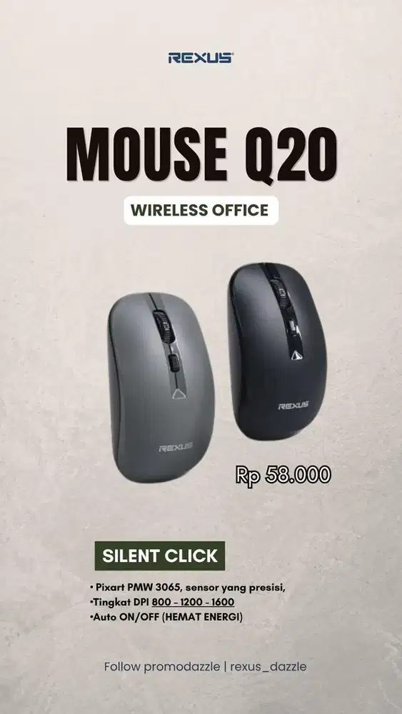 Mouse wireless rexus Q20