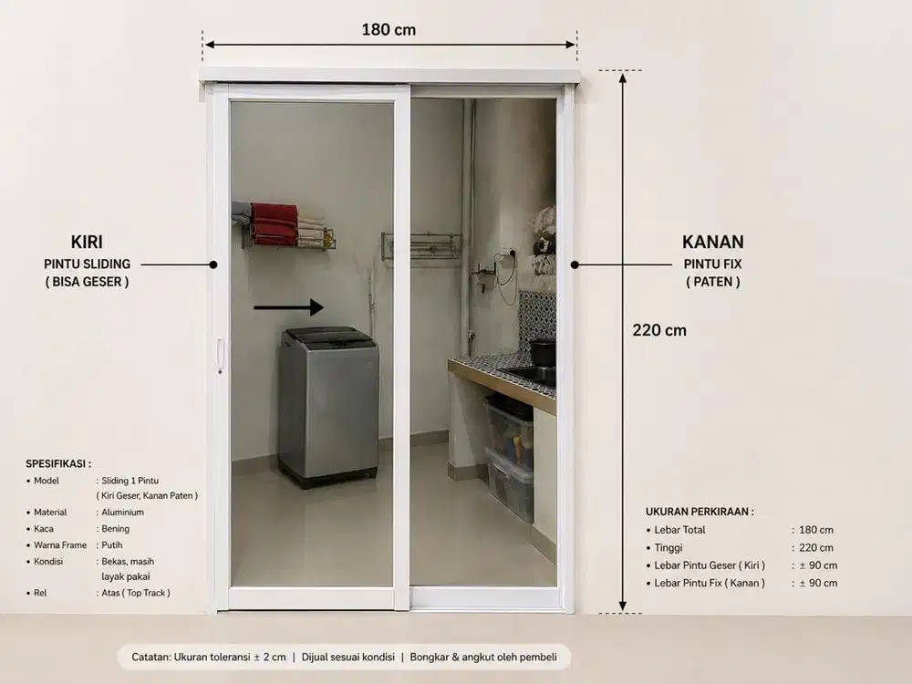Pintu kaca sliding alumunium