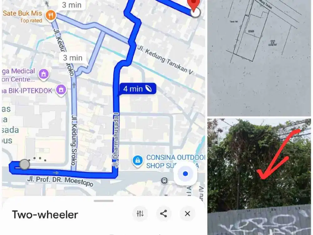 Murah Dijual Tanah di Raya Kedung Tarukan, dekat Kampus FK UNAIR