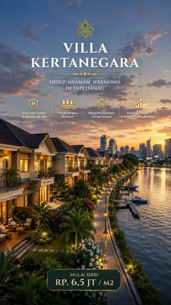 Jual Tanah Kavling Cluster Hadap Danau  Jakarta Timur