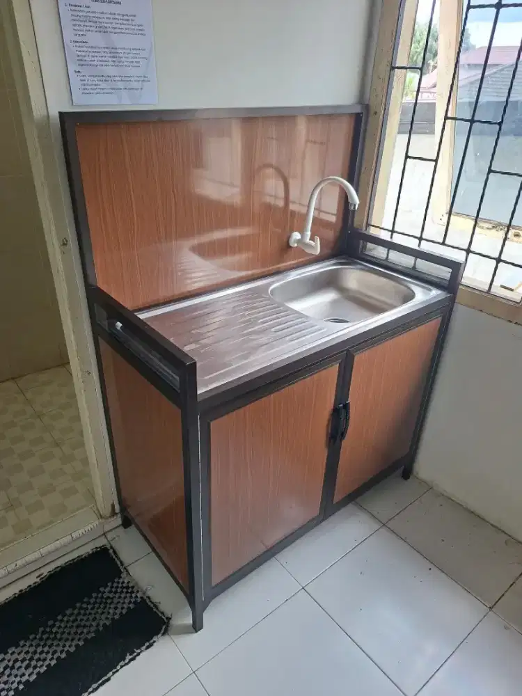 Sink fullset aluminium T90cm L120cm P50cm hrg 3,9 jt / unit