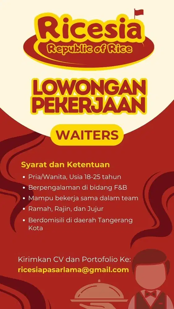 Lowongan Kerja Di Restoran Ricesia Pasar Lama