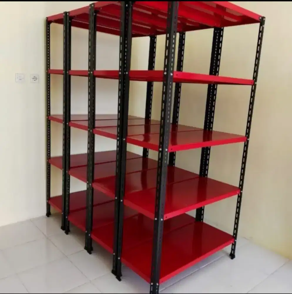 Dijual rak siku merah 5 tingkat
